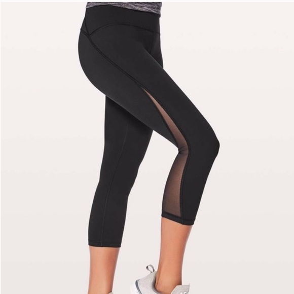 lululemon athletica Pants - Lululemon | Train Times mesh panel crop (6) EUC